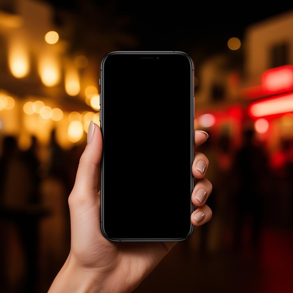 Hand holding a phone with a LISTO WhatsApp conversation